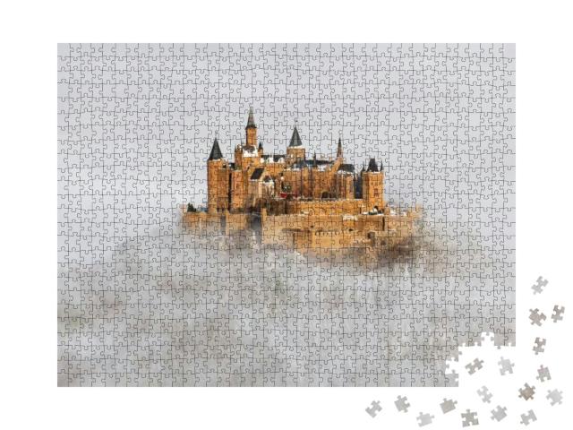 Puzzle 1000 Teile „Burg Hohenzollern über den Wolken, Deutschland“