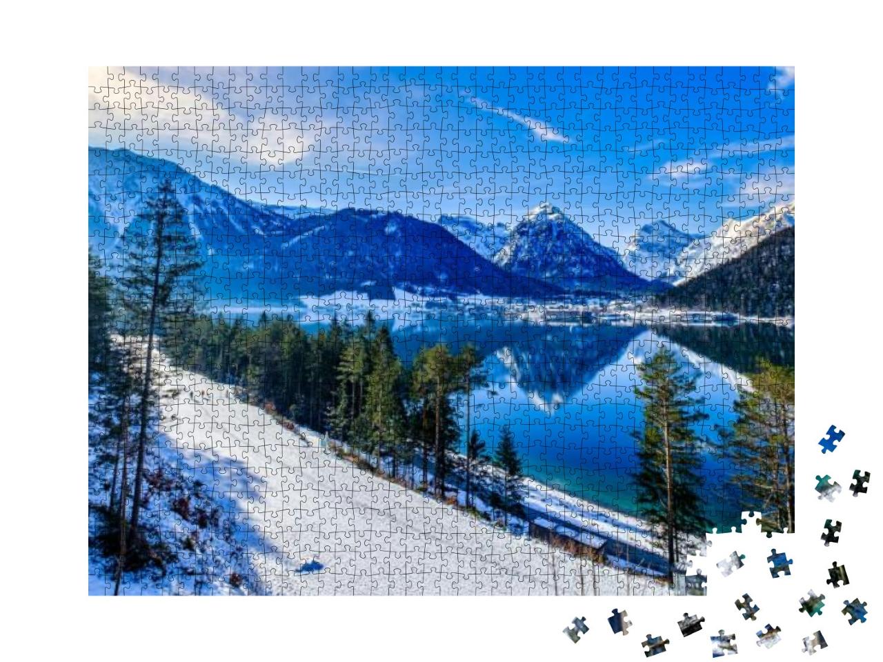 Puzzle 1000 Teile „Achensee und Pertisau im Winter, Österreich“