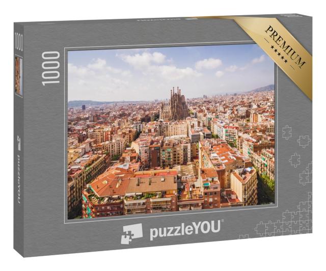 Puzzle 1000 Teile „Kathedrale Sagrada Familia und Stadtbild von Barcelona“