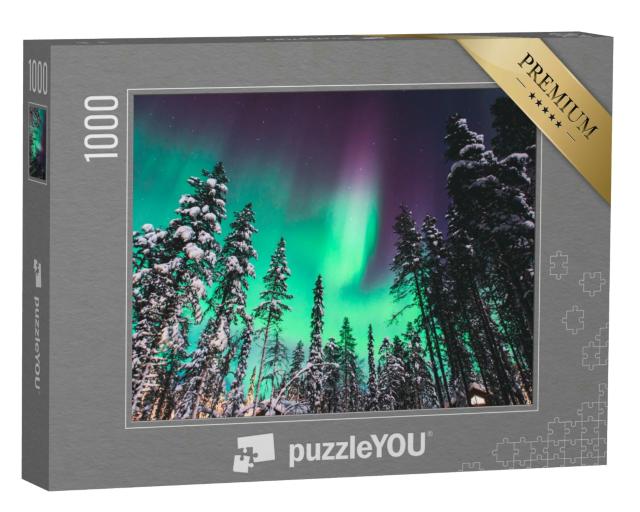 Puzzle 1000 Teile „Aurora Borealis: Polarllichter über Norwegen“