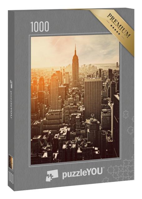 Puzzle 1000 Teile „Sonnenuntergang in Manhattan, New York, USA“