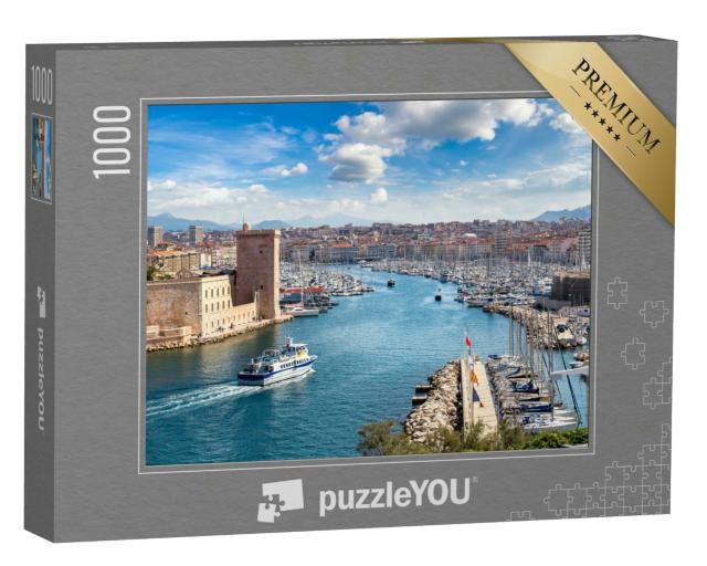 Puzzle 1000 Teile „Schloss Saint Jean und der Vieux Port in Marseille, Frankreich“