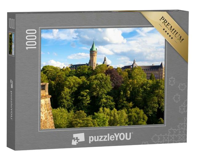 Puzzle 1000 Teile „Stadtpanorama Luxemburg von der Pont Adolphe“