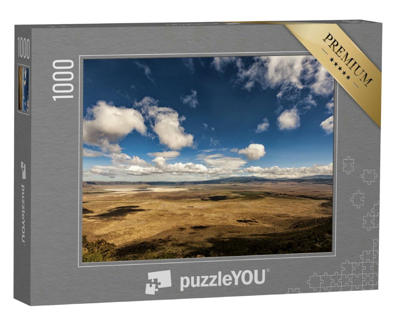 Puzzle 1000 Teile „Ngorongoro Krater Vogelschau“