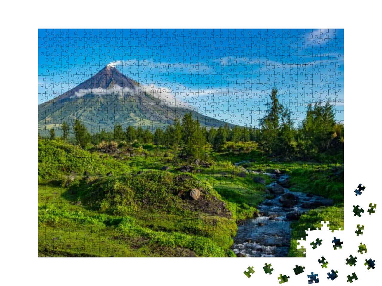 Puzzle 1000 Teile „Vulkan Mayon, der perfekte Kegel, Philippinen“