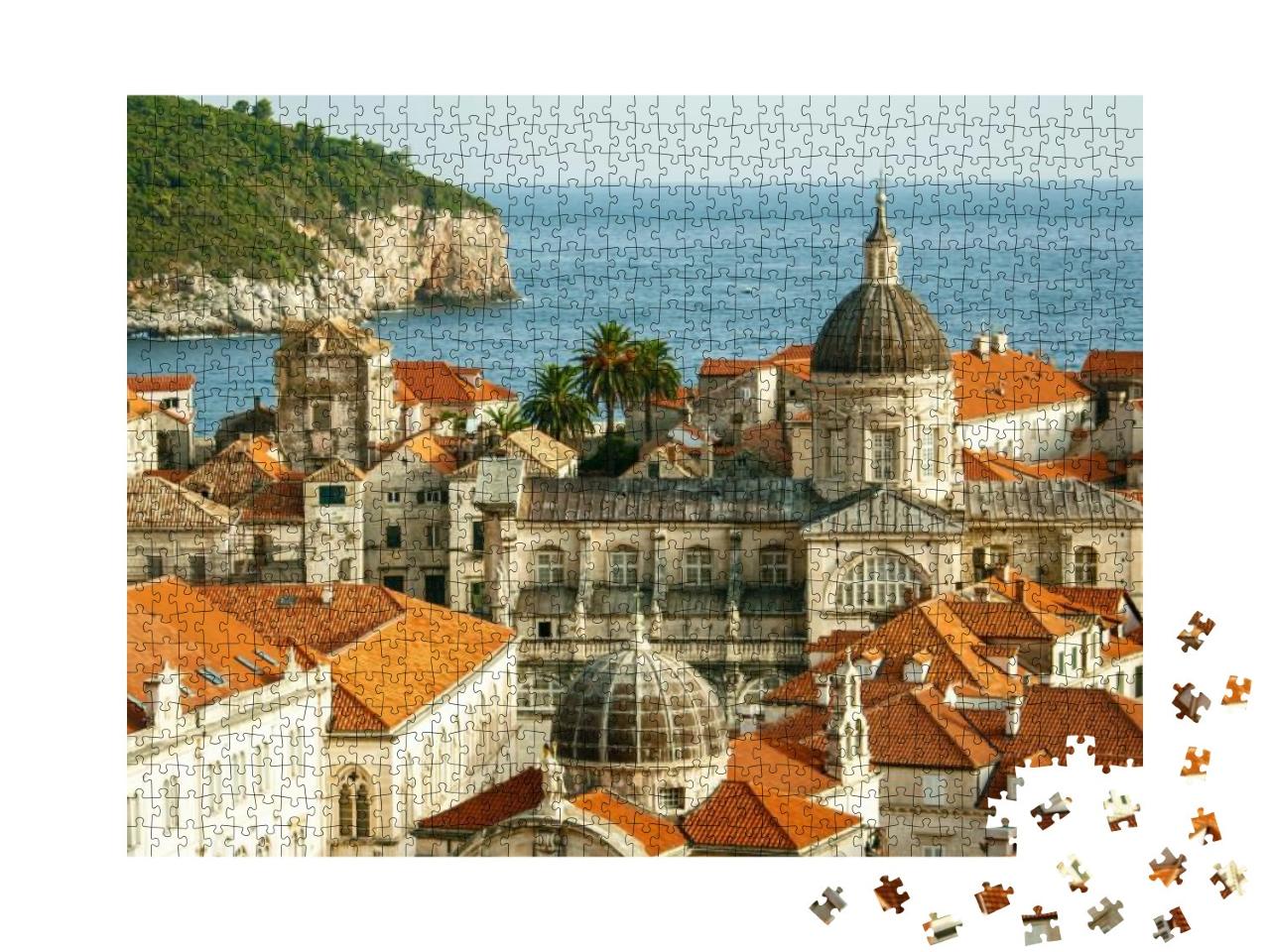 Puzzle 1000 Teile „Dubrovnik: Altstadtansicht Mariä-Himmelfahrt-Kathedrale, Kroatien“