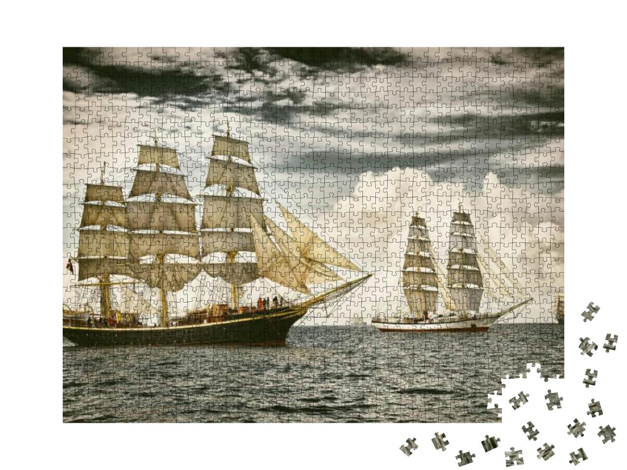 Puzzle 1000 Teile „Segelschiffe auf offener See“
