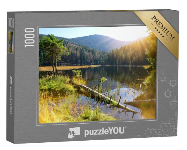 Puzzle 1000 Teile „Kleiner Arbersee im Nationalpark Bayerischer Wald, Deutschland“