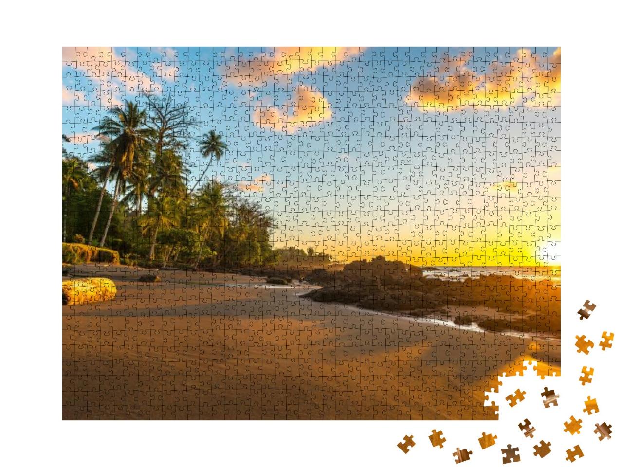 Puzzle 1000 Teile „Tropischer Sonnenuntergang am Pazifik, Corcovado-Nationalpark, Costa Rica“