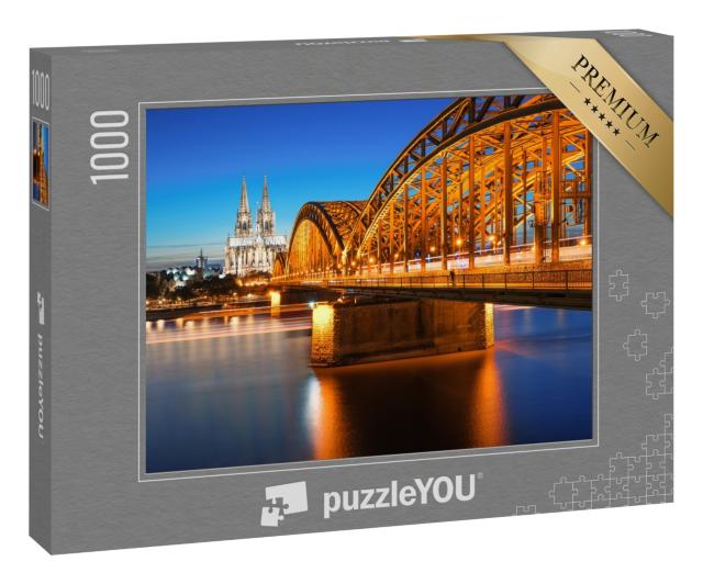 Puzzle 1000 Teile „Dom und Hohenzollernbrücke, Köln, Deutschland“