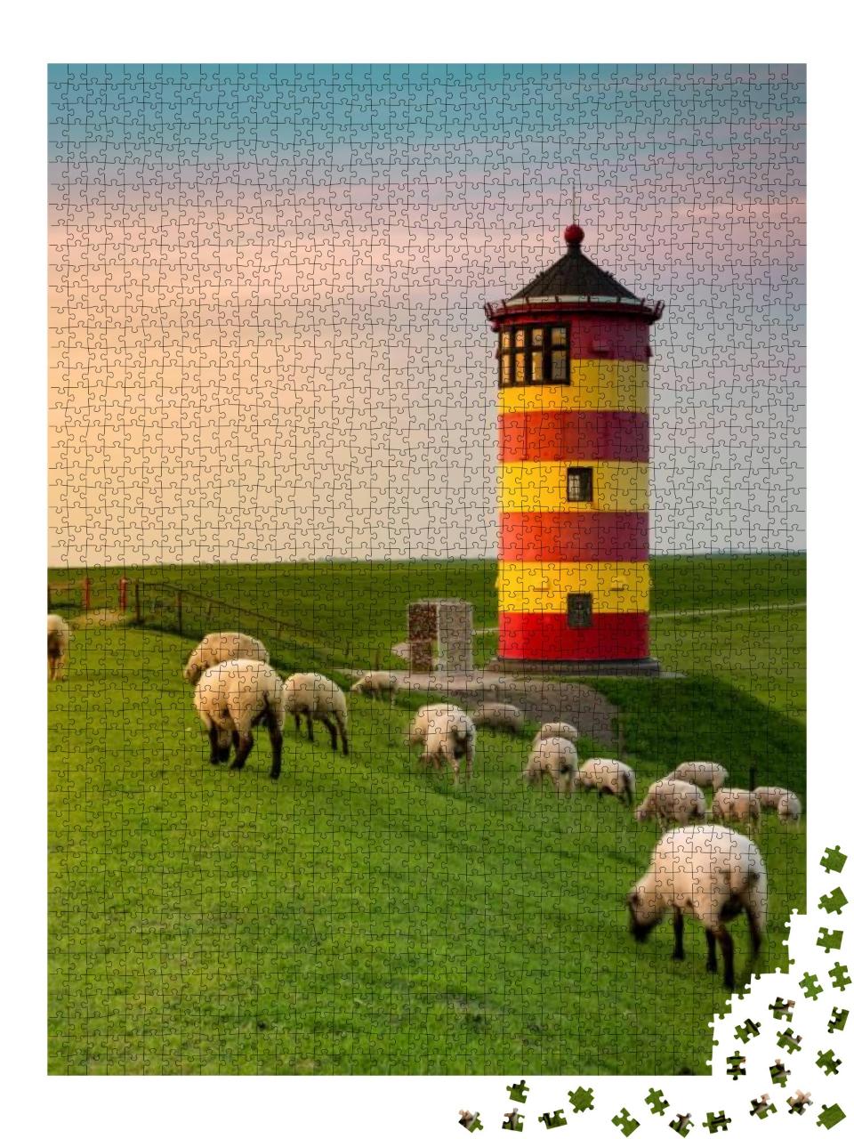 Puzzle 2000 Teile „Ein schöner Leuchtturm an der ostfriesischen Küste“