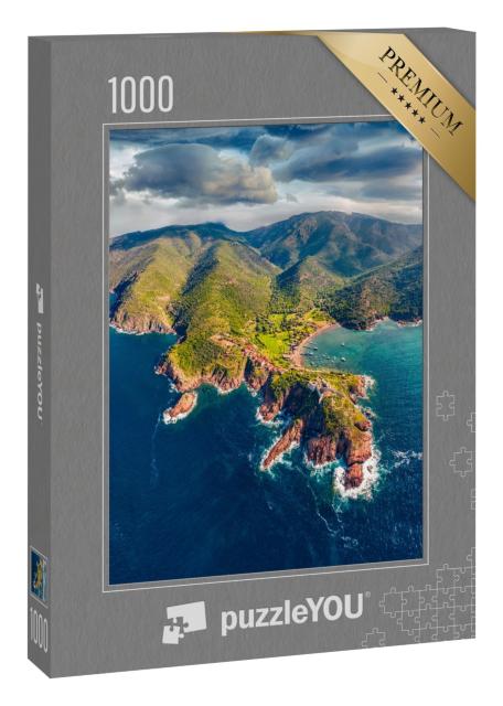 Puzzle 1000 Teile „Morgenszene von Port de Girolata, Korsika, Frankreich“