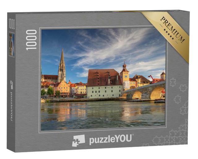 Puzzle 1000 Teile „Panorama-Stadtbild von Regensburg, Deutschland“