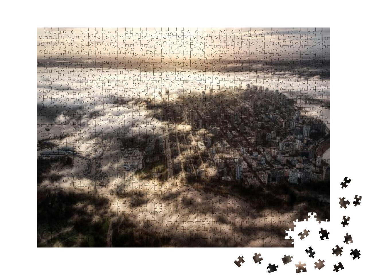 Puzzle 1000 Teile „Stadtzentrum von Vancouver, Kanada, Luftaufnahme der modernen Großstadt“