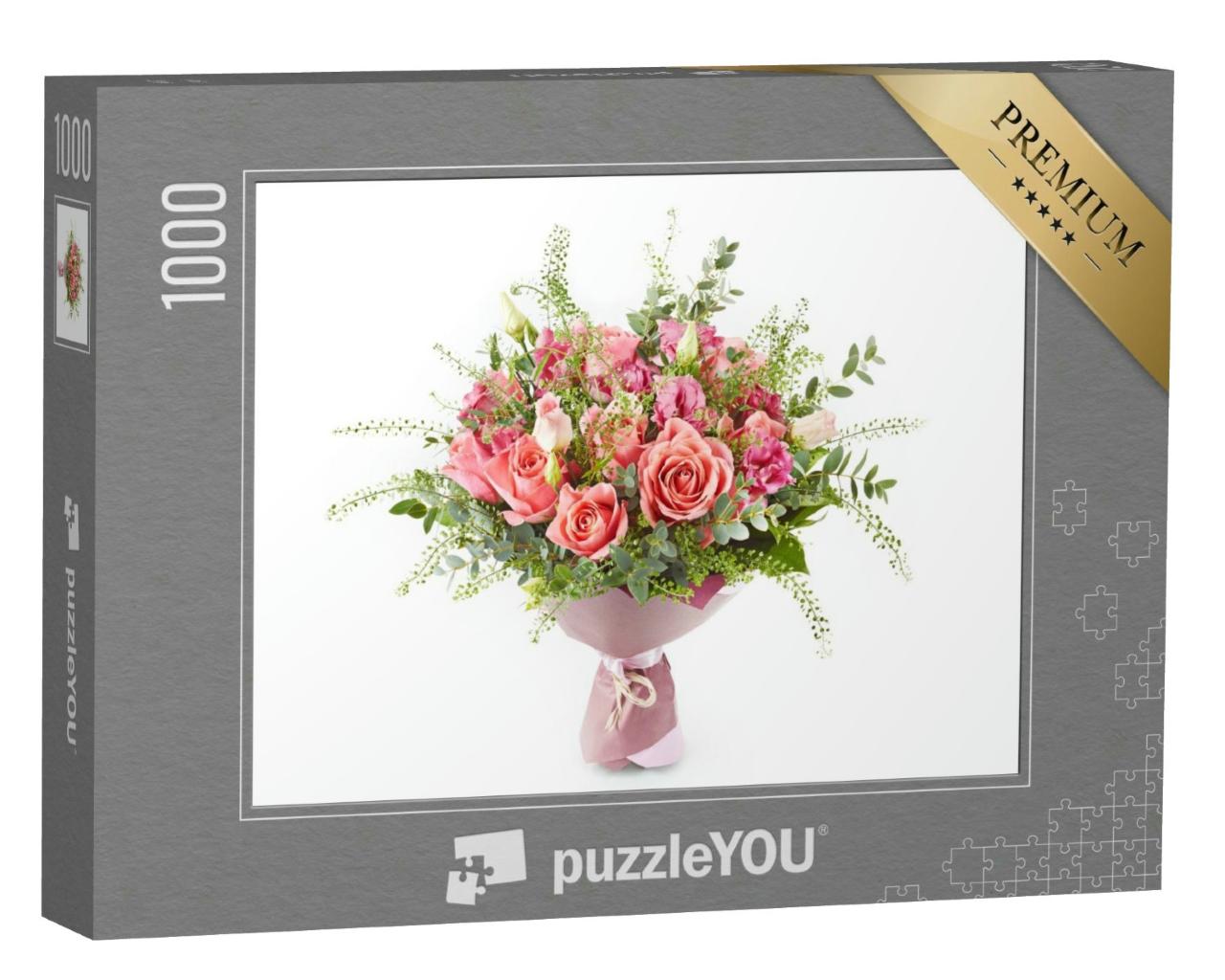 Puzzle 1000 Teile „Hochzeit: Frischer, üppiger Blumenstrauß aus bunten Blumen“