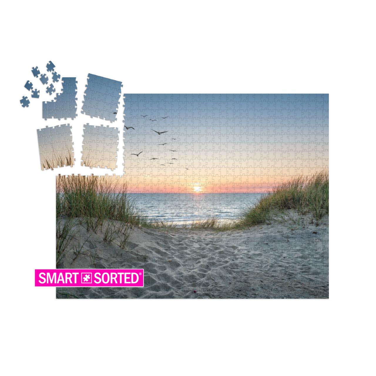 SMART SORTED® | Puzzle 1000 Teile „Sanddünen am Strand bei Sonnenuntergang“