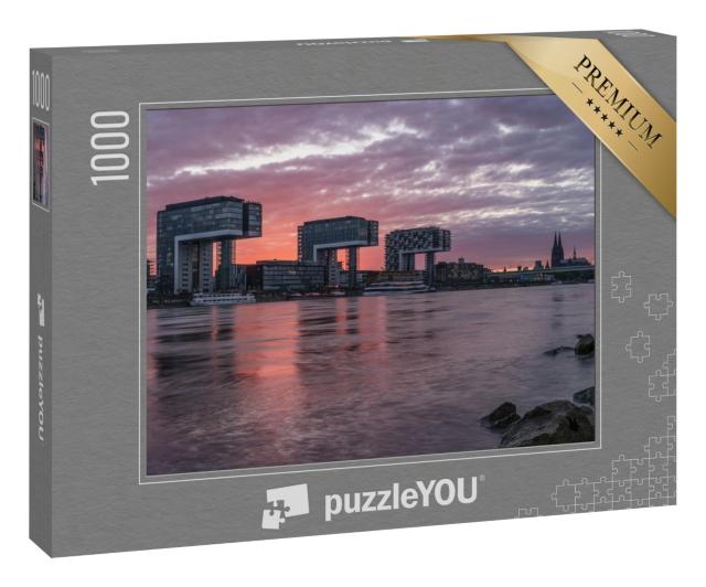 Puzzle 1000 Teile „Skyline von Köln bei Sonnenuntergang, Deutschland“