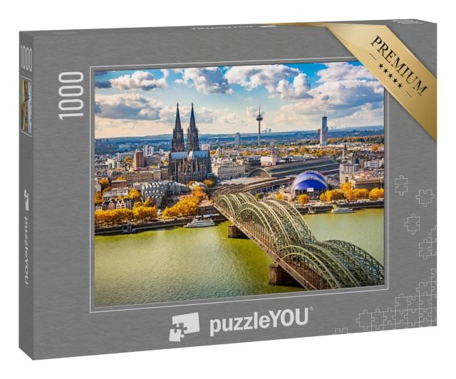 Puzzle 1000 Teile „Luftbildaufnahme von Köln, Deutschland“