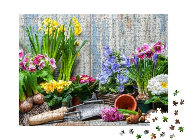 Puzzle 1000 Teile „Frühlingsblumen, bereit zum Einpflanzen“