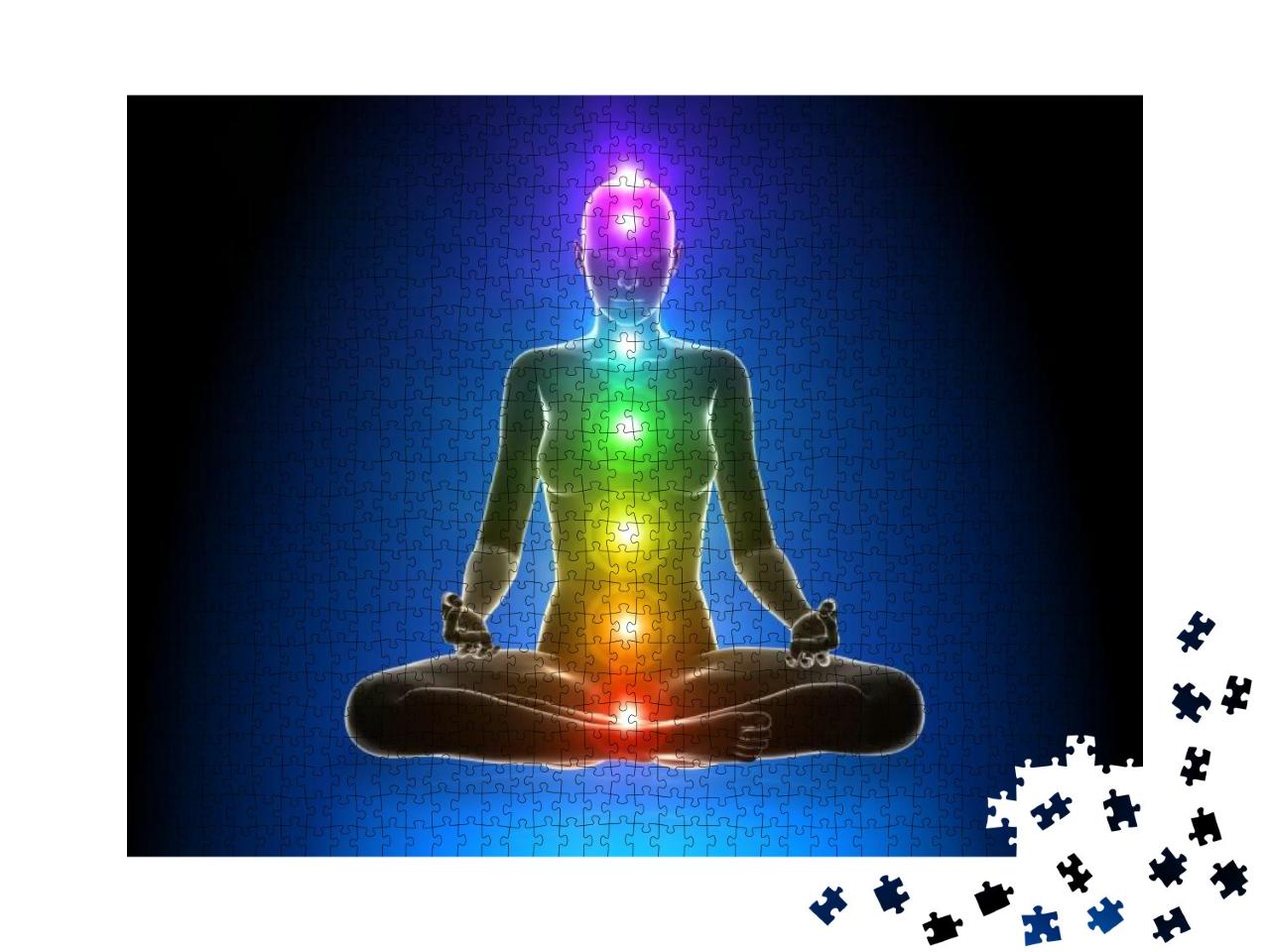 Puzzle 1000 Teile „Meditation - Chakren Anatomie Konzept“