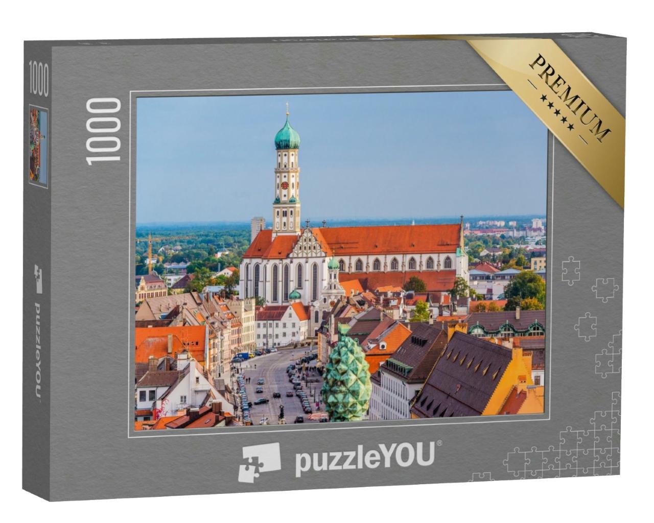 Puzzle 1000 Teile „Kathedralen und Stadtansicht von Augsburg, Deutschland“
