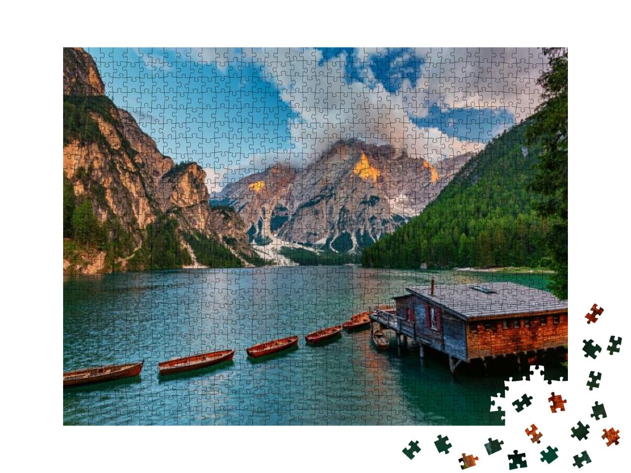 Puzzle 1000 Teile „Dolomiten: Berge und Aussichten auf Seen, Italien“