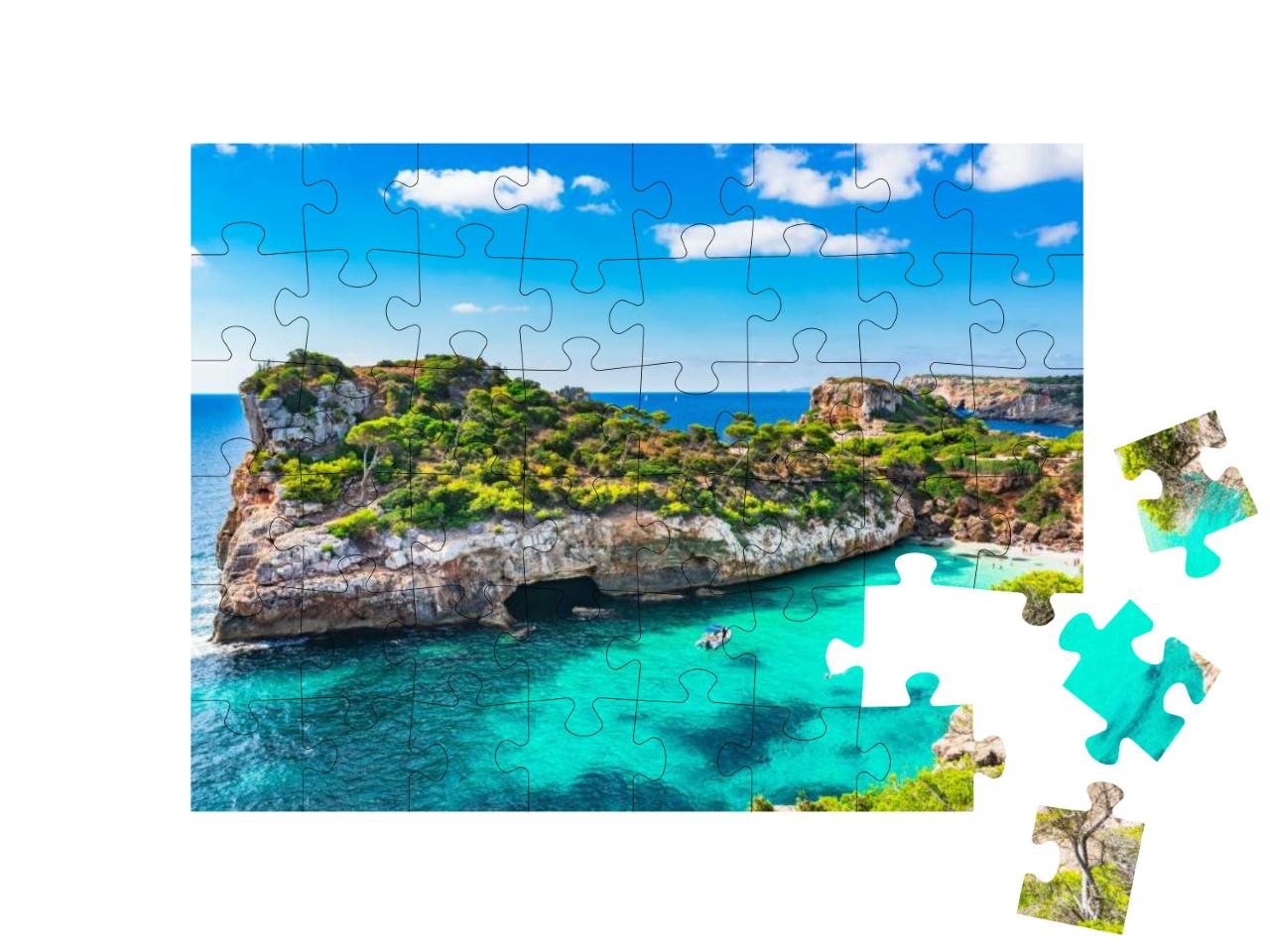 Puzzle 48 Teile „Strand von Mallorca, Spanien, Mittelmeer“