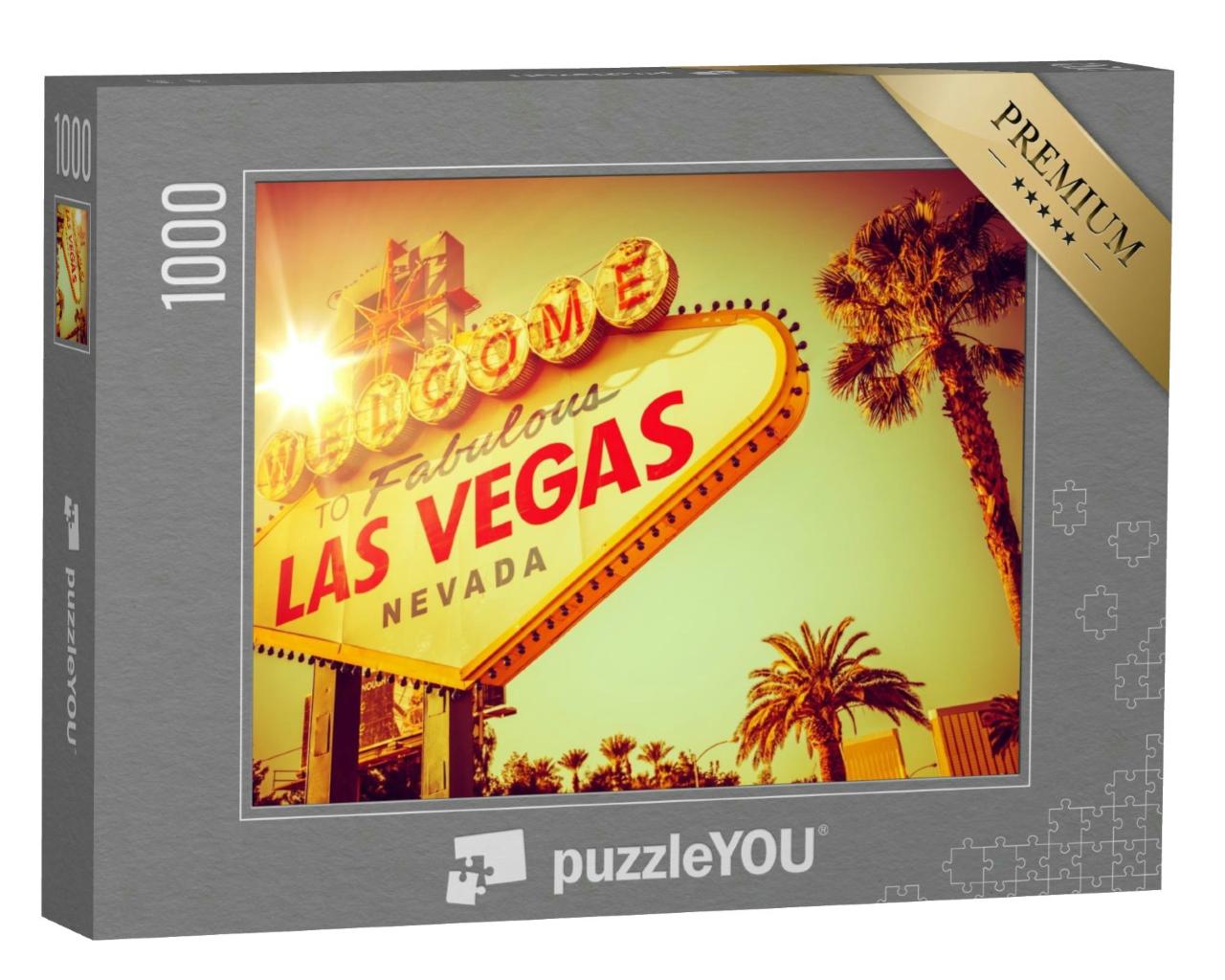 Puzzle 1000 Teile „Las Vegas, Nevada: berühmtes Schild im Vintage-Look“