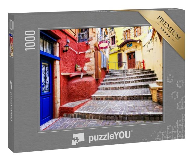 Puzzle 1000 Teile „Straßen der alten Stadt Chania, Insel Kreta“