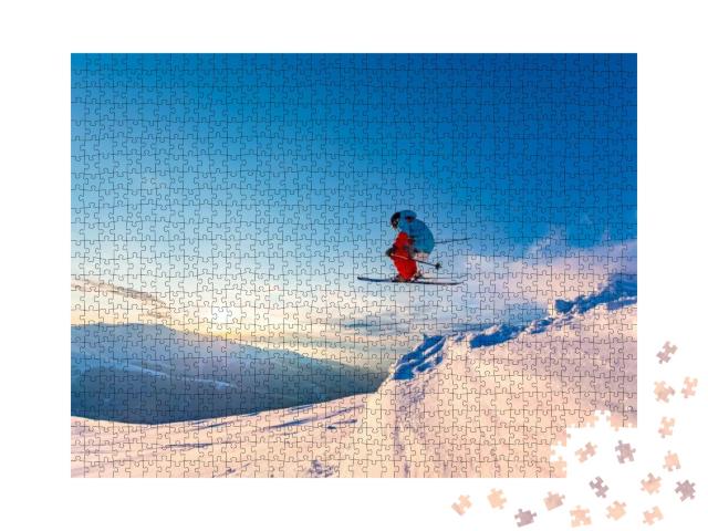 Puzzle 1000 Teile „Ski-Spaß in den Karpaten, Ukraine“