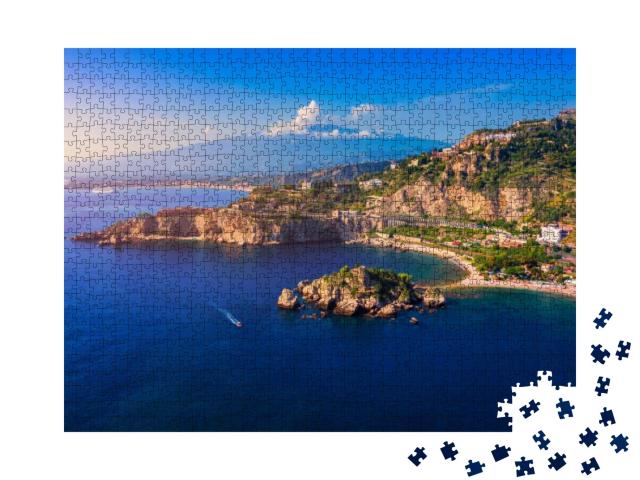 Puzzle 1000 Teile „Ätna über Taormina, Sizilien“