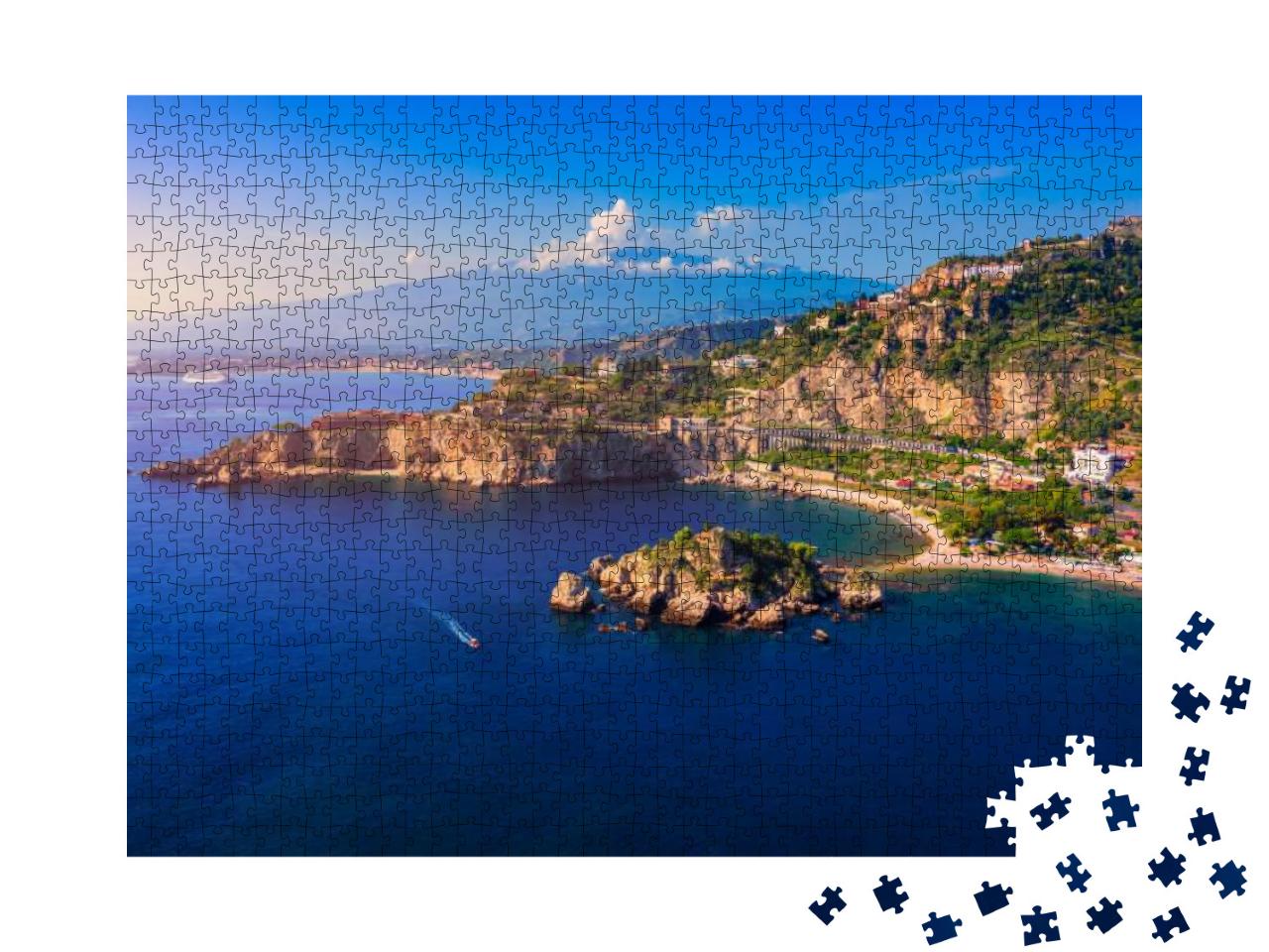 Puzzle 1000 Teile „Ätna über Taormina, Sizilien“