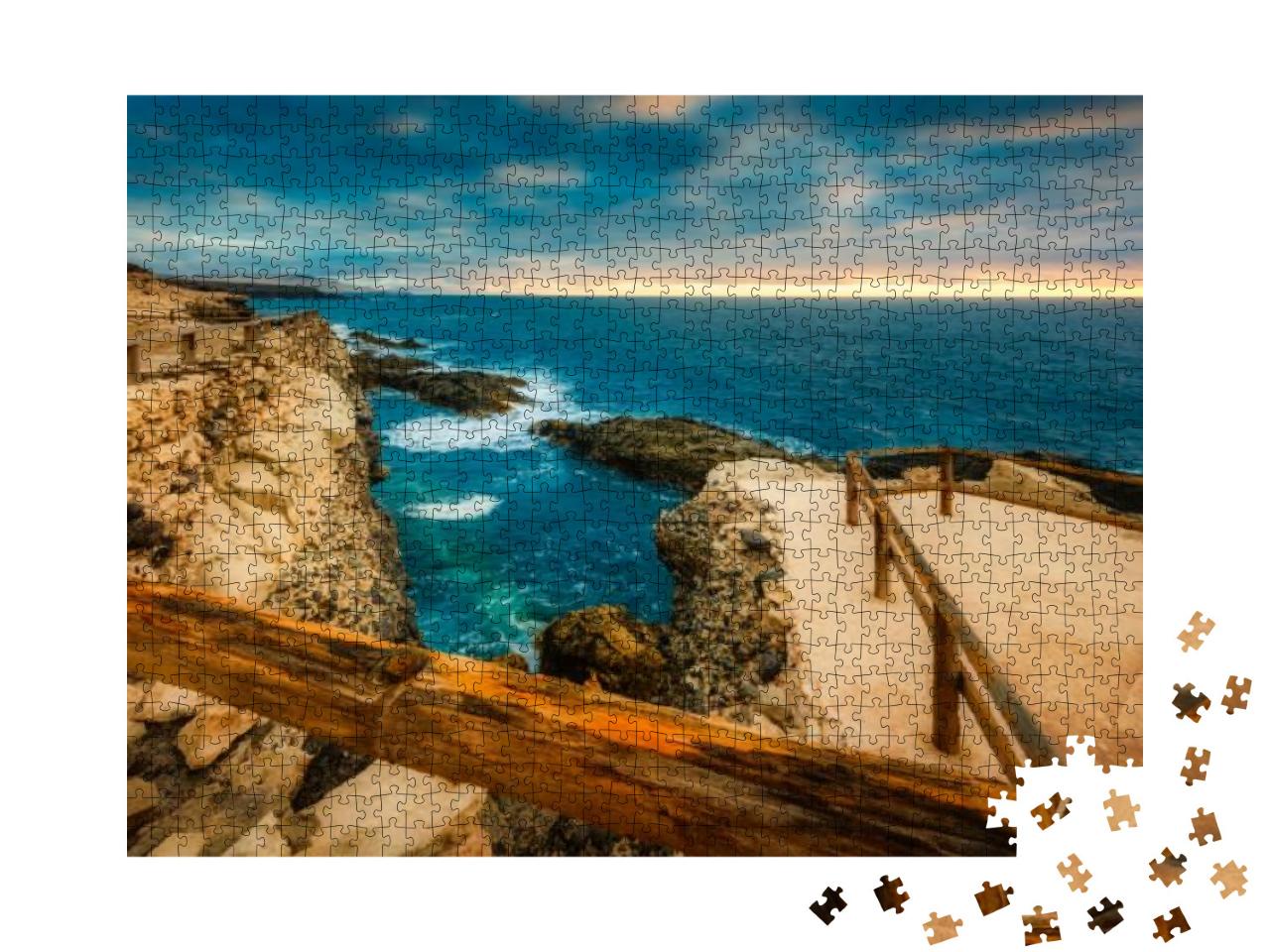Puzzle 1000 Teile „ajuy Strand Fuerteventura im Sonnenuntergang“