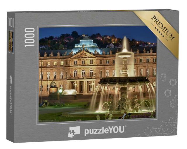 Puzzle 1000 Teile „Brunnen am "Neuen Schloss" Stuttgart, Deutschland“