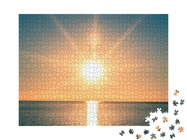 Puzzle 1000 Teile „Sonnenuntergang über dem Ozean“