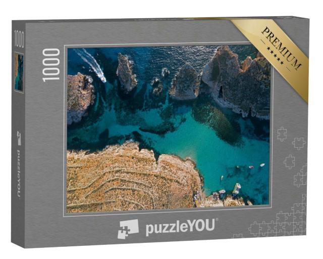 Puzzle 1000 Teile „Luftaufnahme der Blauen Lagune auf Malta“