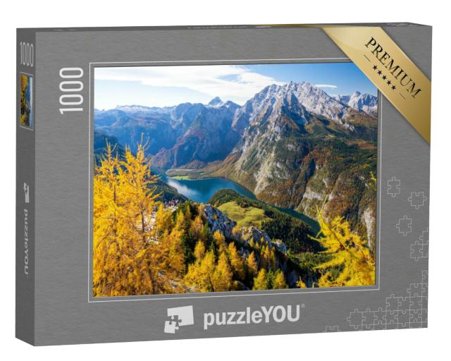 Puzzle 1000 Teile „Watzmann am Königssee im Nationalpark Berchtesgaden, Bayerische Alpen“