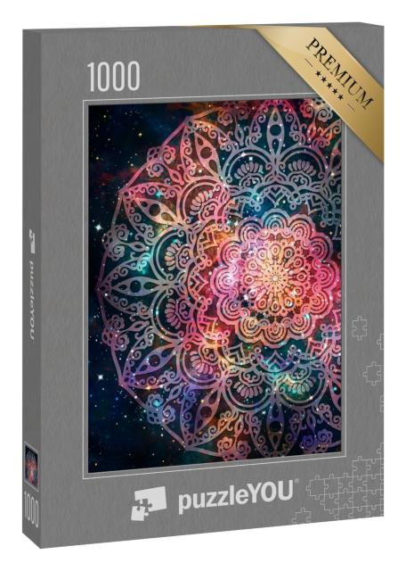 Puzzle 1000 Teile „Digitale Kunst: Mandala in einer Galaxie“