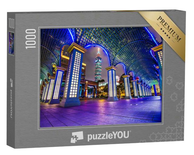 Puzzle 1000 Teile „Stadtbild von Taipeh, Taiwan, mit dem Wolkenkratzer Taipei 101“