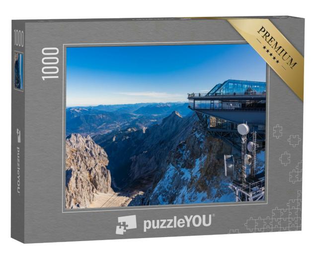 Puzzle 1000 Teile „360 Grad Panorama der Zugspitze, der höchste Berg Deutschlands“