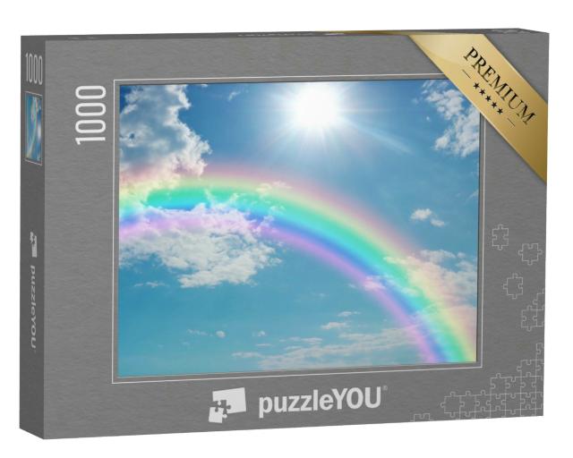 Puzzle 1000 Teile „Regenbogen an strahlendem Himmel“