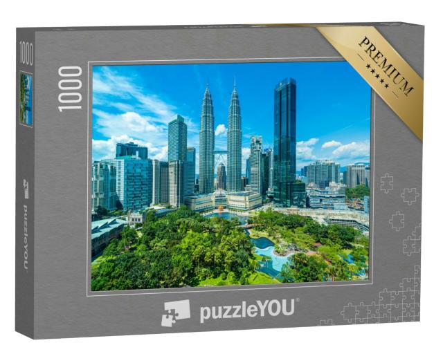 Puzzle 1000 Teile „Einzigartige Architektur: Skyline von Kuala Lumpur, Hauptstadt von Malaysia“