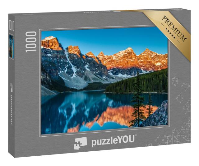 Puzzle 1000 Teile „Sonnenaufgang am Moraine Lake im Banff National Park“