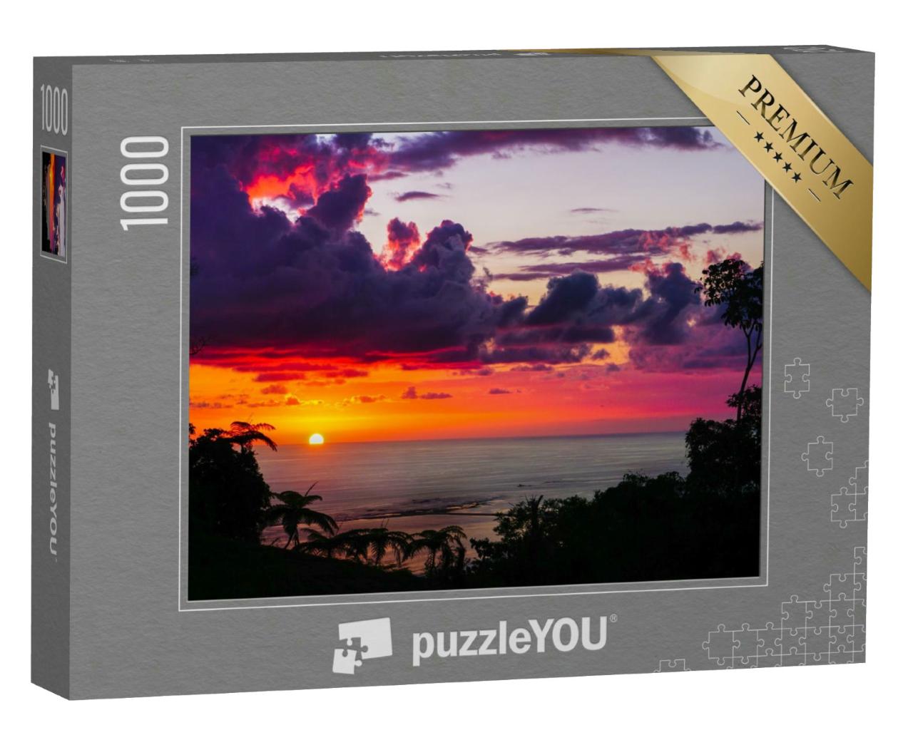 Puzzle 1000 Teile „Spektakulärer Sonnenuntergang über dem Dschungel“