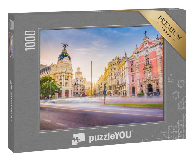 Puzzle 1000 Teile „Gran Via, Stadtzentrum von Madrid, Spanien“