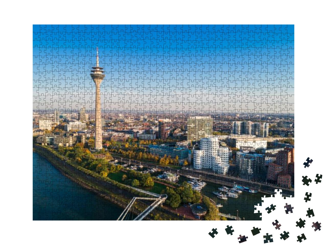 Puzzle 1000 Teile „Düsseldorf von oben, Deutschland“