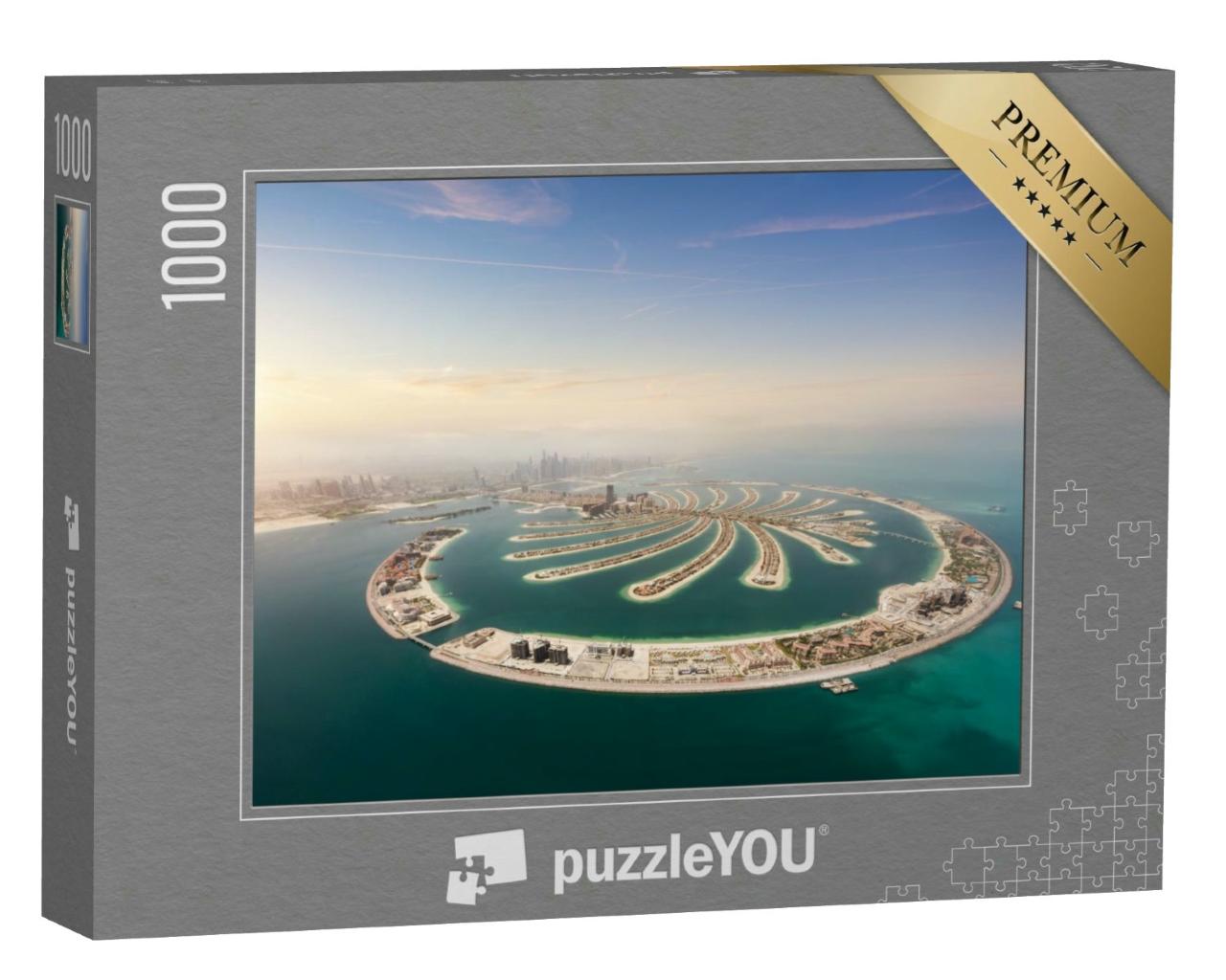 Puzzle 1000 Teile „Luftaufnahme: künstliche Palmeninsel, Dubai, Vereinigte Arabische Emirate“