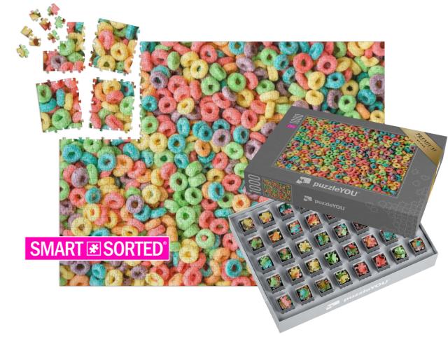 SMART SORTED® | Puzzle 1000 Teile „Bunte Frühstücks-Cerealien“