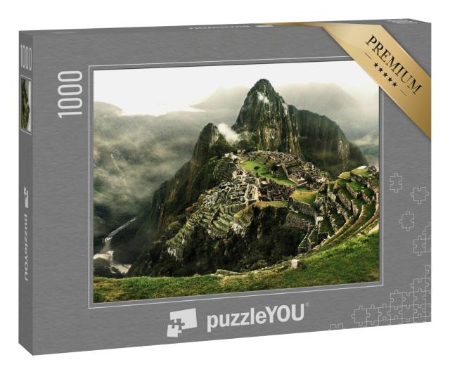 Puzzle 1000 Teile „Machu Picchu mit dem Fluss Urubamba, Peru“