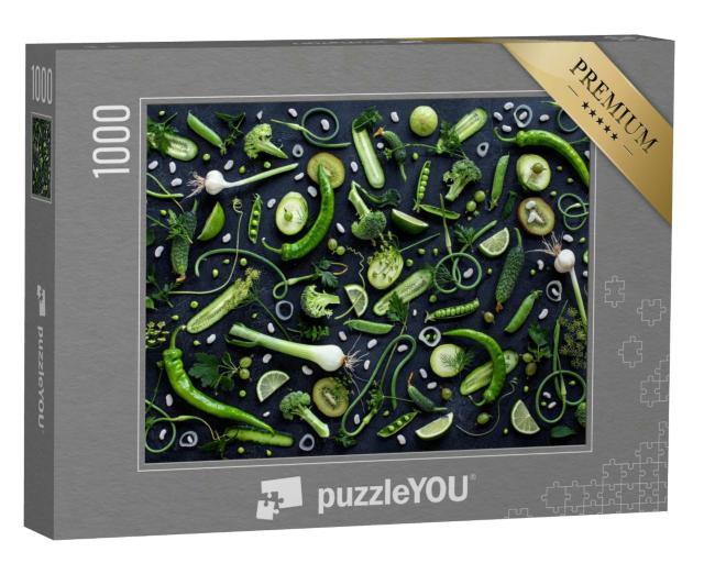 Puzzle 1000 Teile „Arrangement aus frischem grünen Obst und Gemüse“